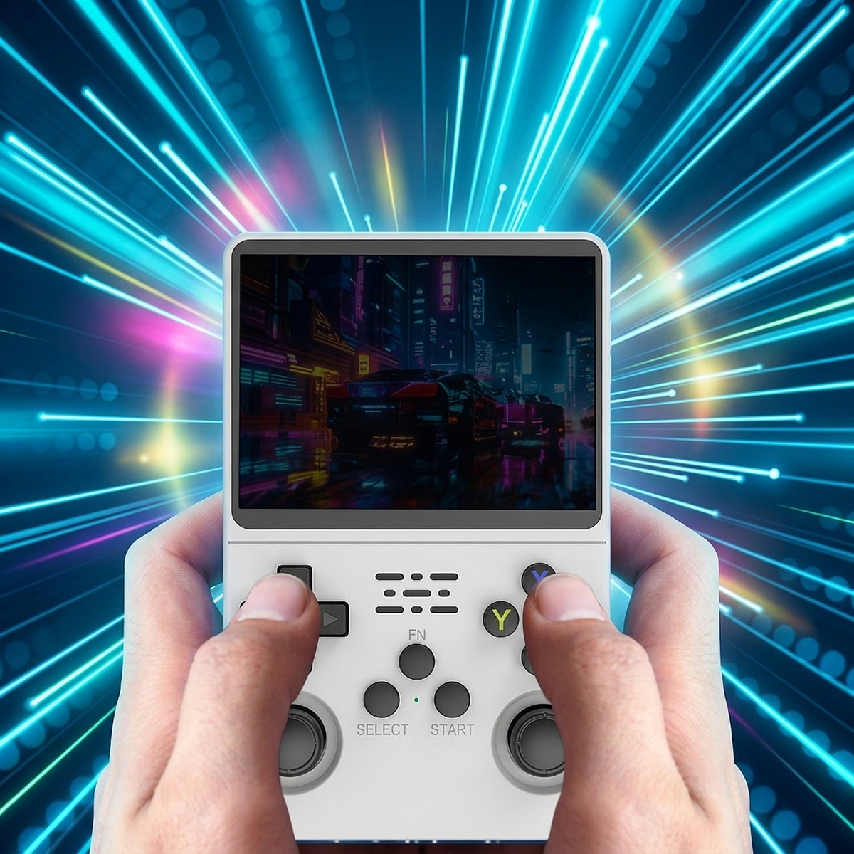 Retro Video Handheld Console held in two hands
