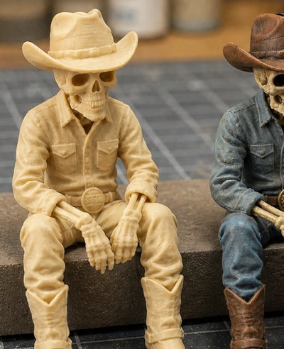 Bare bone-beige figure before painting
