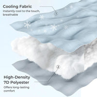 Construction: cooling knit cover over high-density 7D polyester fill