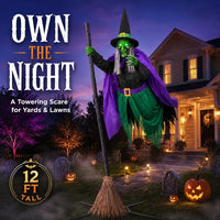 12 FT Animated Hovering Witch Animatronic (Sound & Motion Activated) View 5