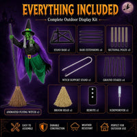 12 FT Animated Hovering Witch Animatronic (Sound & Motion Activated) View 4