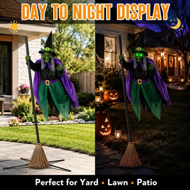 12 FT Animated Hovering Witch Animatronic (Sound & Motion Activated) View 3