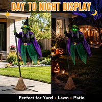 12 FT Animated Hovering Witch Animatronic (Sound & Motion Activated) View 3
