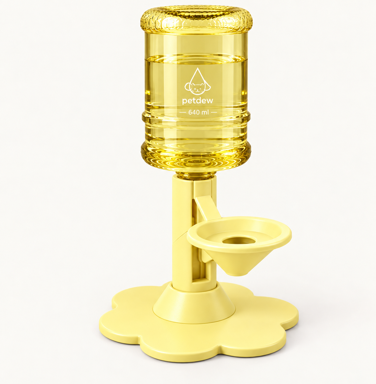 Yellow gravity cat water dispenser with 640ml bottle View 9