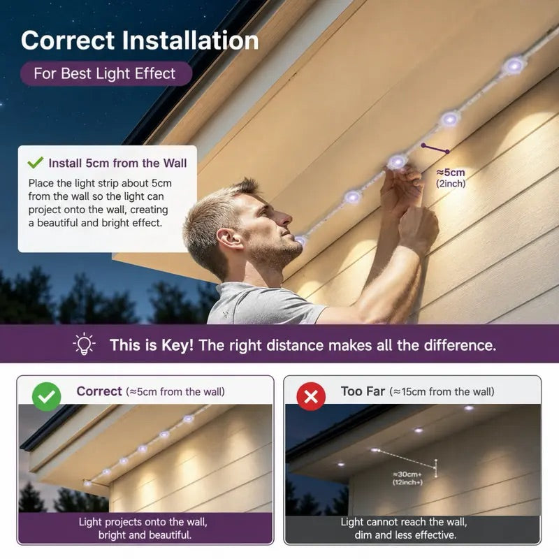 Smart RGBIC Permanent Outdoor Eave & Roofline Lights View 10