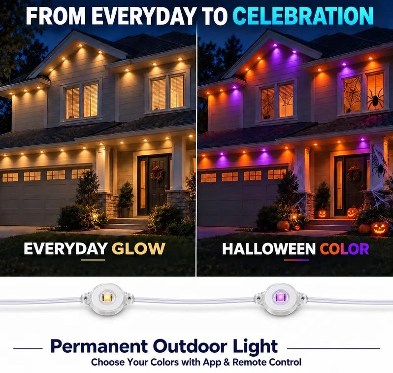 Smart RGBIC Permanent Outdoor Eave & Roofline Lights View 12