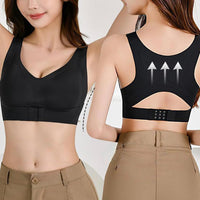Posture Support Bras for Older Women Front Closure Crossback Wireless Bra Seamless Full Coverage Push up Bralettes View 5
