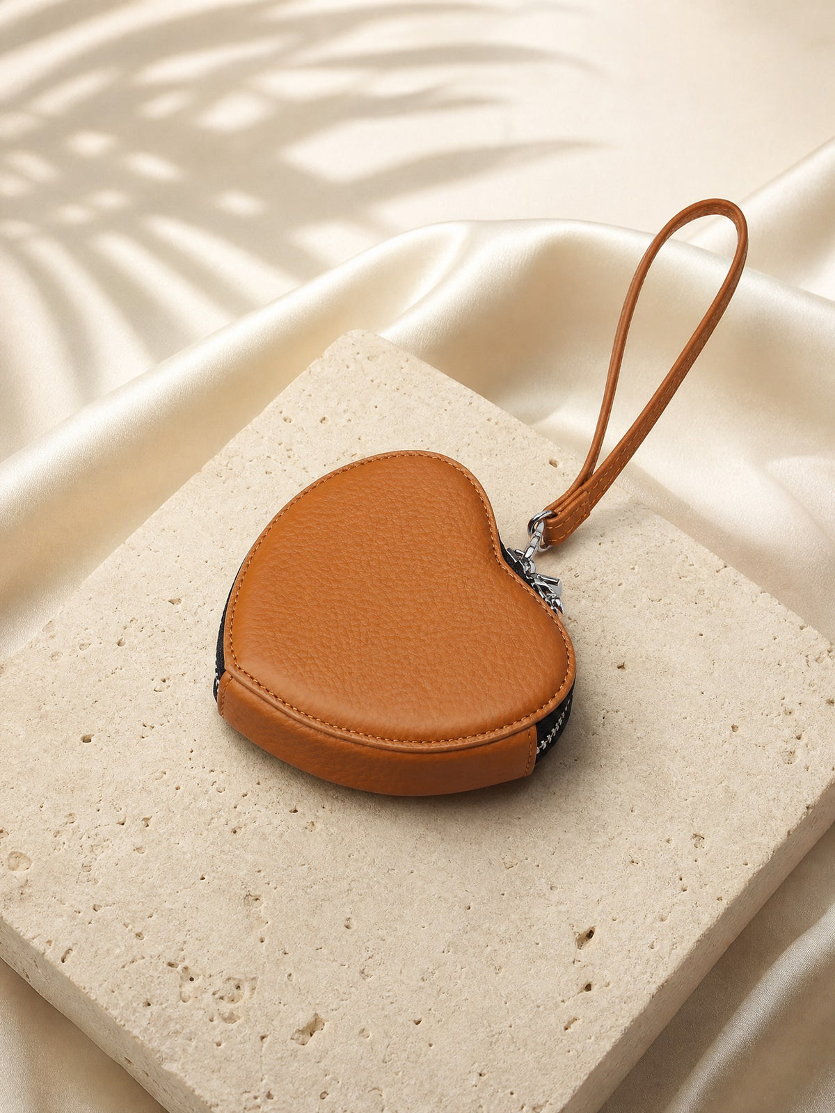 Cœur Coin Purse, styled on travertine