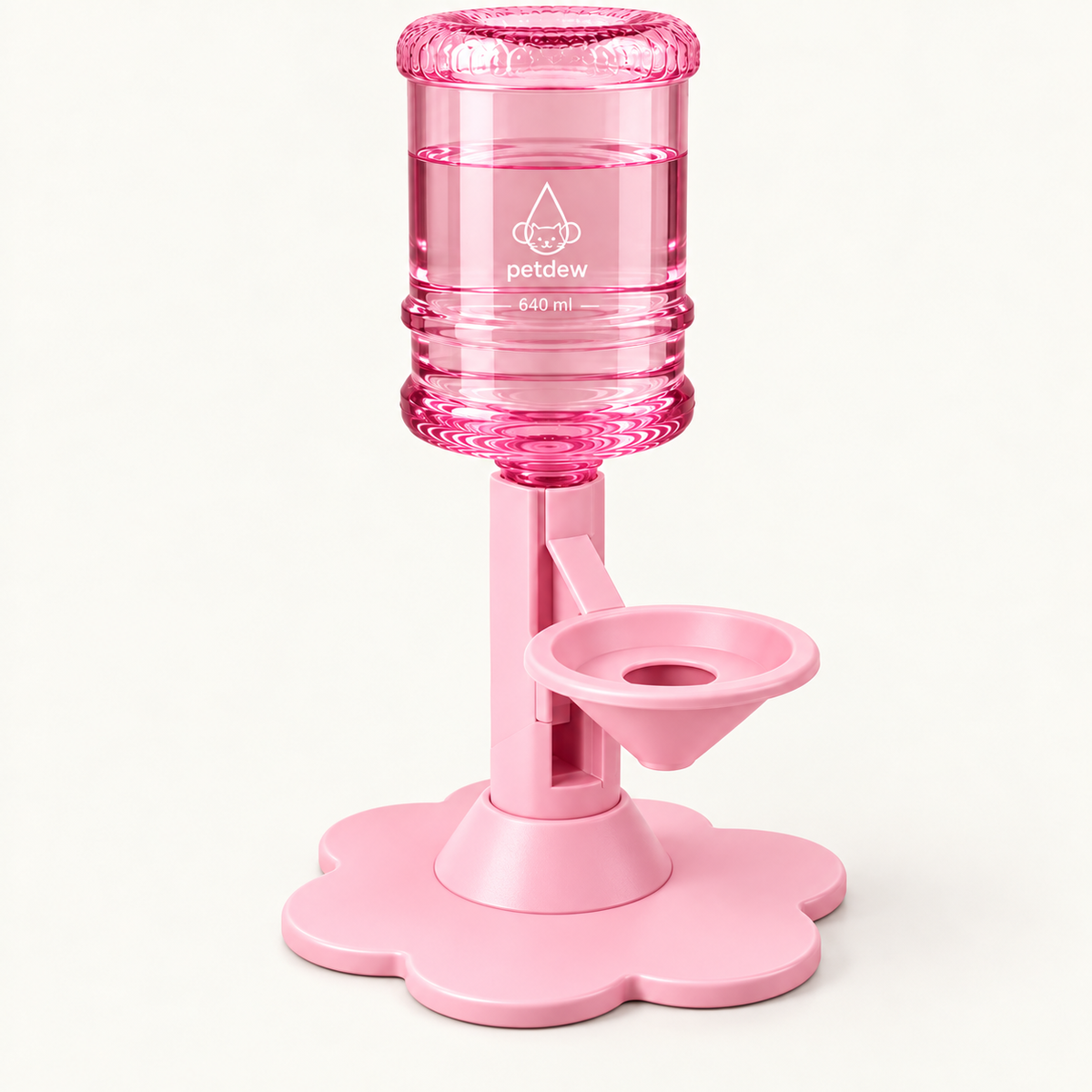 Pink gravity cat water dispenser with 640ml bottle View 23