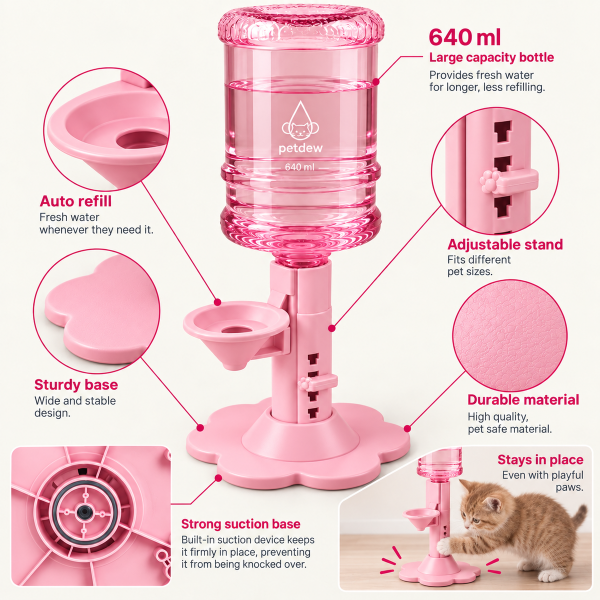 Pink dispenser feature overview View 25