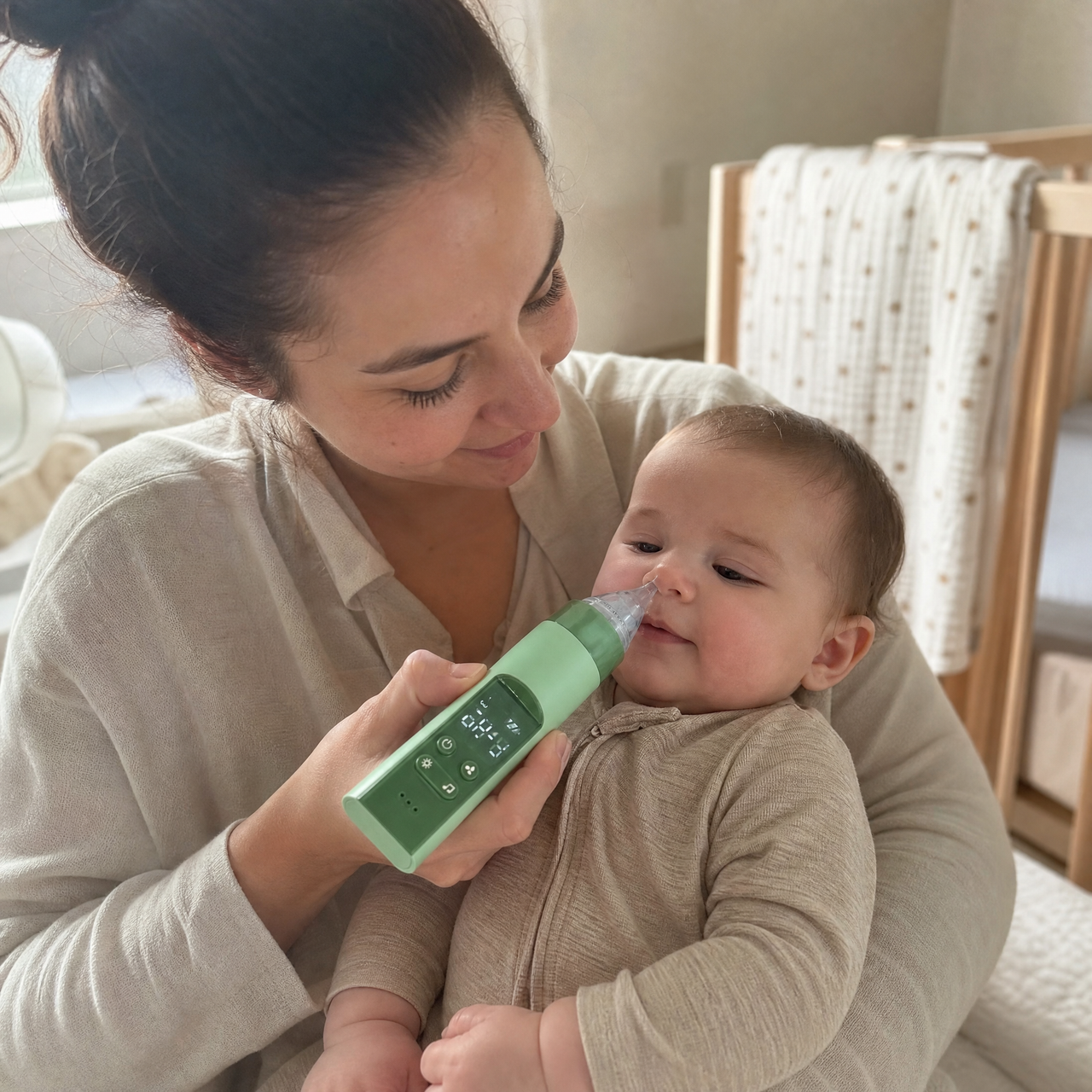 Baby Bubble aspirator in use - single