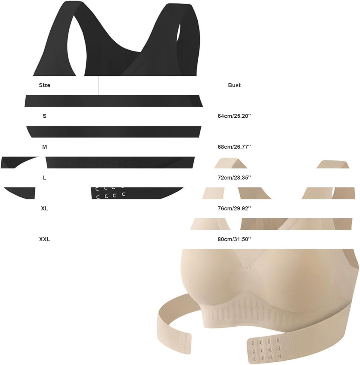 Posture Support Bras for Older Women Front Closure Crossback Wireless Bra Seamless Full Coverage Push up Bralettes View 4