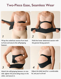 Four steps to put the two-piece belly band on