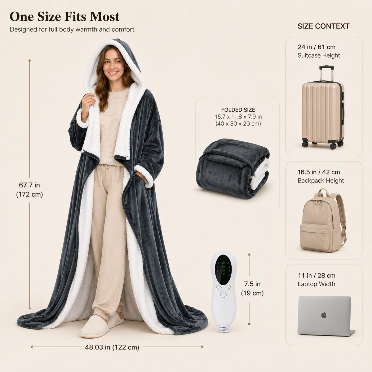 Cozy Robe - Full Body Wearable Electric Heated Blanket View 4