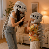 3D Dinosaur Skeleton Wearable Plush Cape & Hood Costume View 20