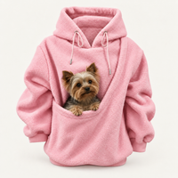Oversized Cozy Plush Pet Carrier Pouch Pullover Hoodie View 1