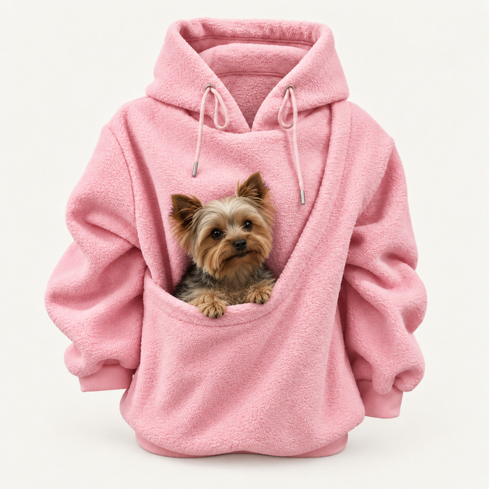 Oversized Cozy Plush Pet Carrier Pouch Pullover Hoodie