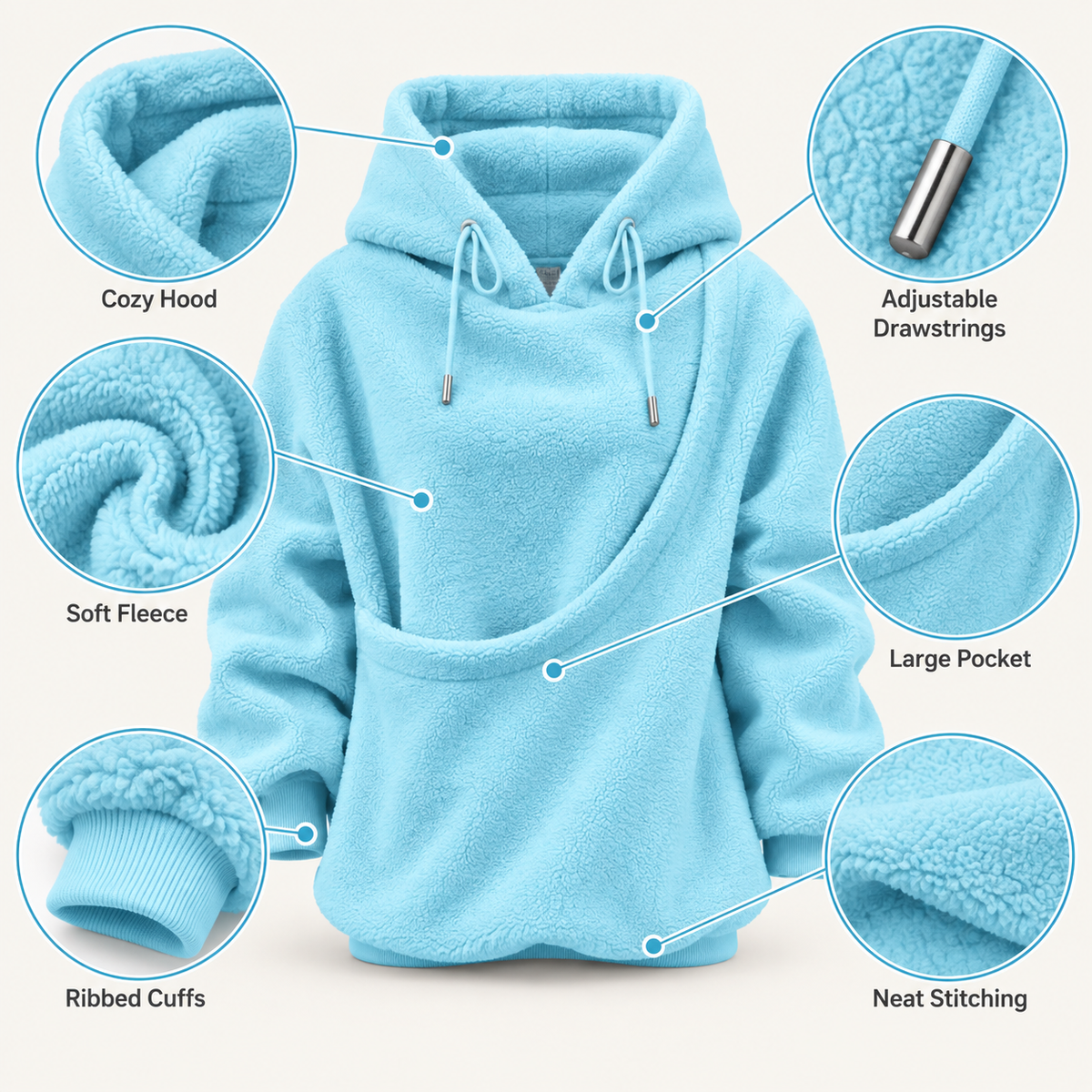 Oversized Cozy Plush Pet Carrier Pouch Pullover Hoodie View 92