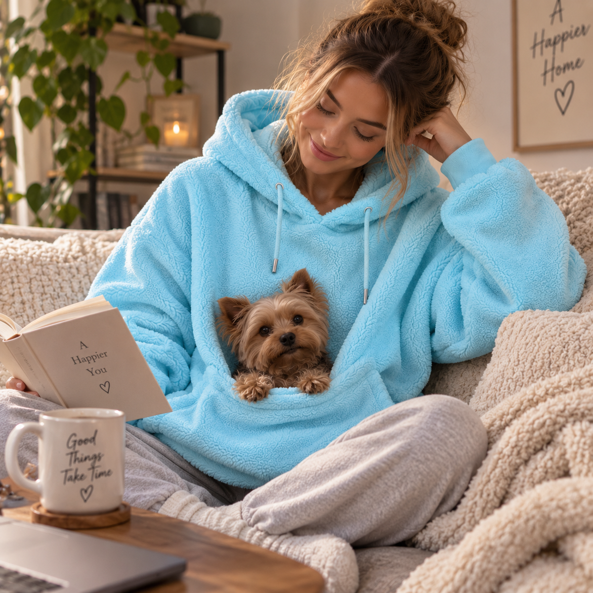 Oversized Cozy Plush Pet Carrier Pouch Pullover Hoodie View 95