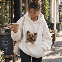 Oversized Cozy Plush Pet Carrier Pouch Pullover Hoodie View 35