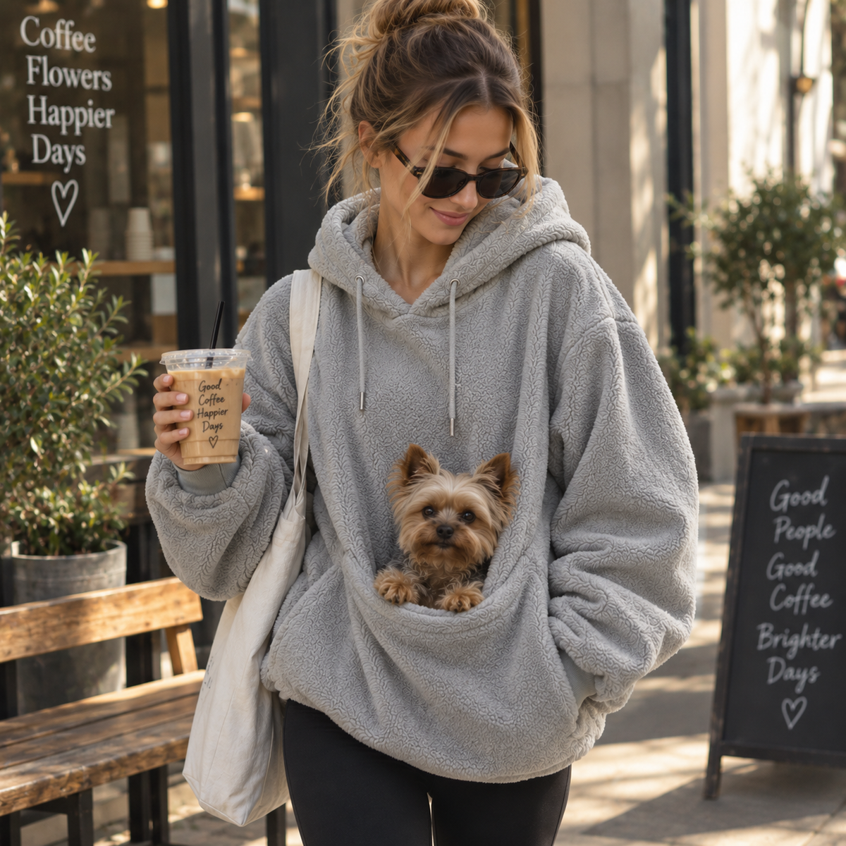 Oversized Cozy Plush Pet Carrier Pouch Pullover Hoodie View 66