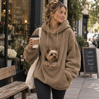 Oversized Cozy Plush Pet Carrier Pouch Pullover Hoodie View 125