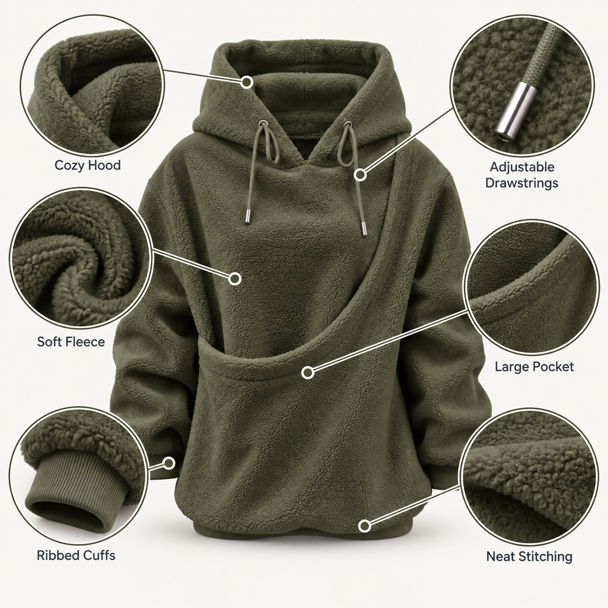 Oversized Cozy Plush Pet Carrier Pouch Pullover Hoodie View 152