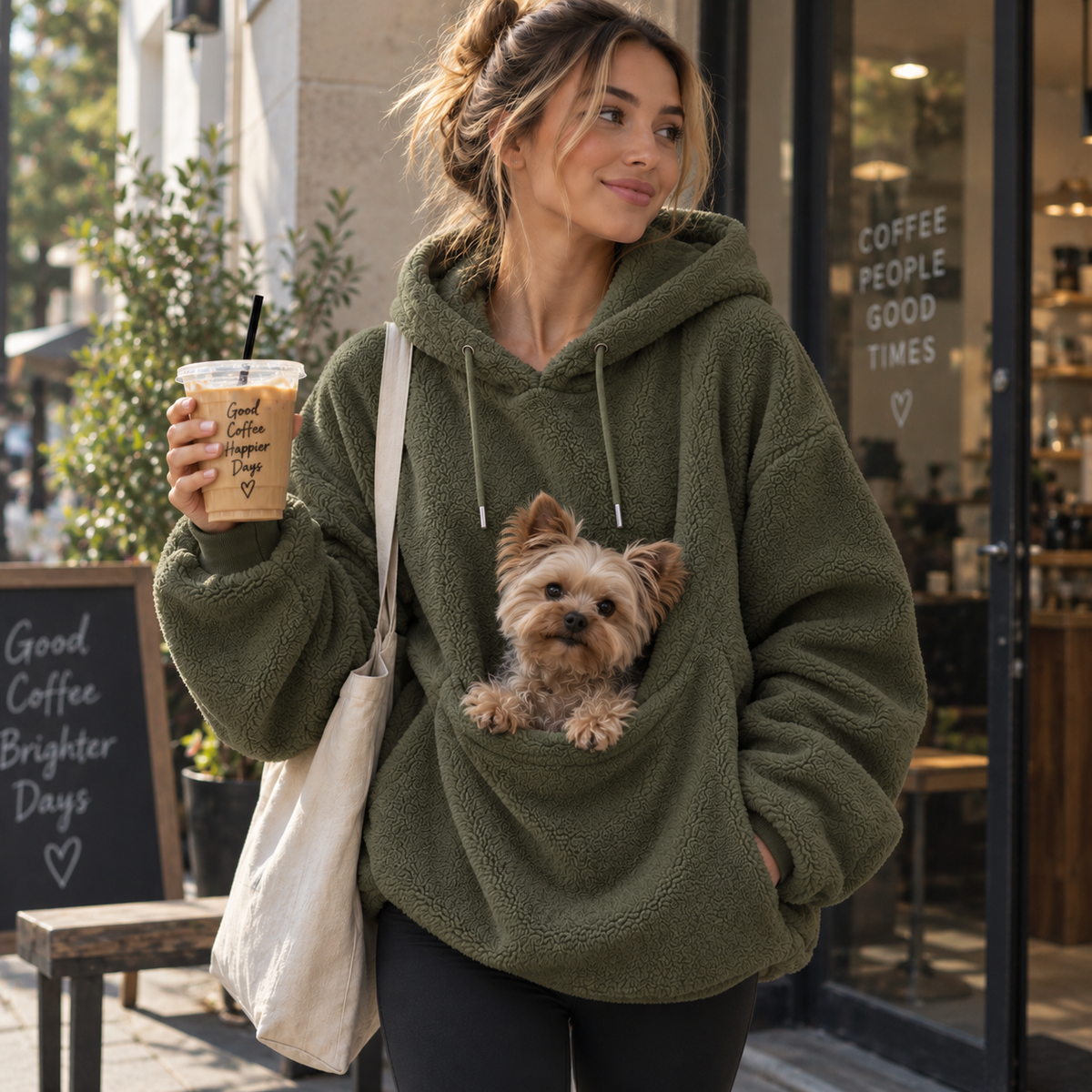 Oversized Cozy Plush Pet Carrier Pouch Pullover Hoodie View 156