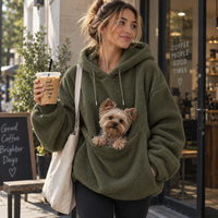 Oversized Cozy Plush Pet Carrier Pouch Pullover Hoodie View 156