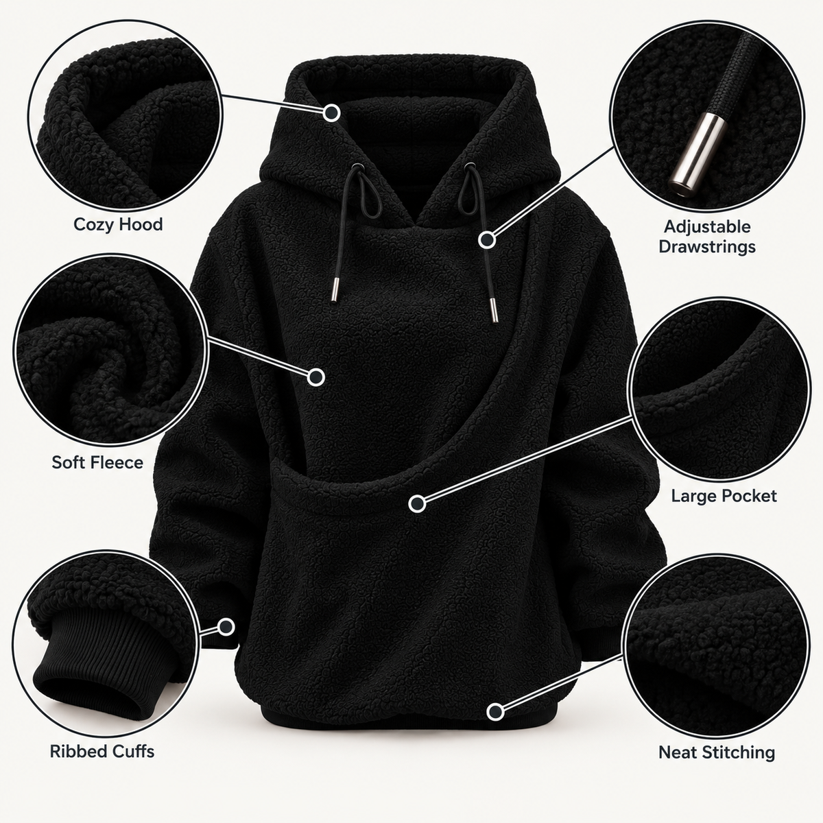 Oversized Cozy Plush Pet Carrier Pouch Pullover Hoodie View 182