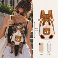 Bear Design Cat Pack brown carrier padded strap detail View 4