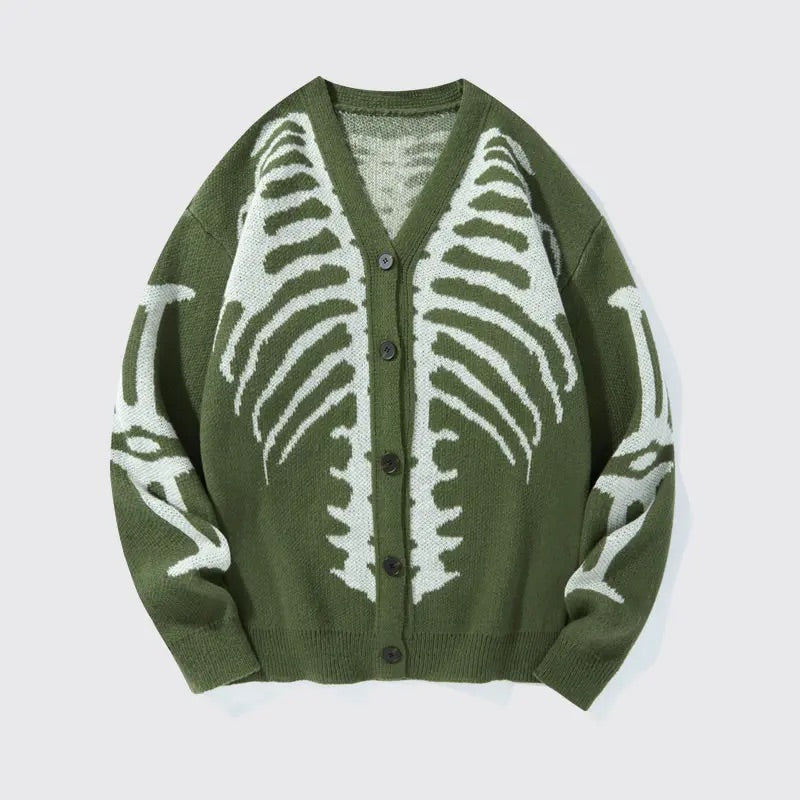 Vintage Skeleton Ribcage Knit Cardigan View 4
