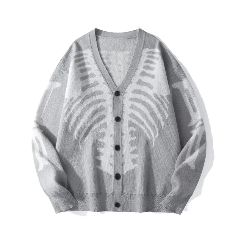 Vintage Skeleton Ribcage Knit Cardigan View 1