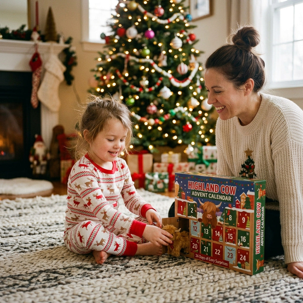 Baby Bubble 24-Day Christmas Highland Cow Advent Calendar - Card 4: Holiday Family Countdown Excitement View 4
