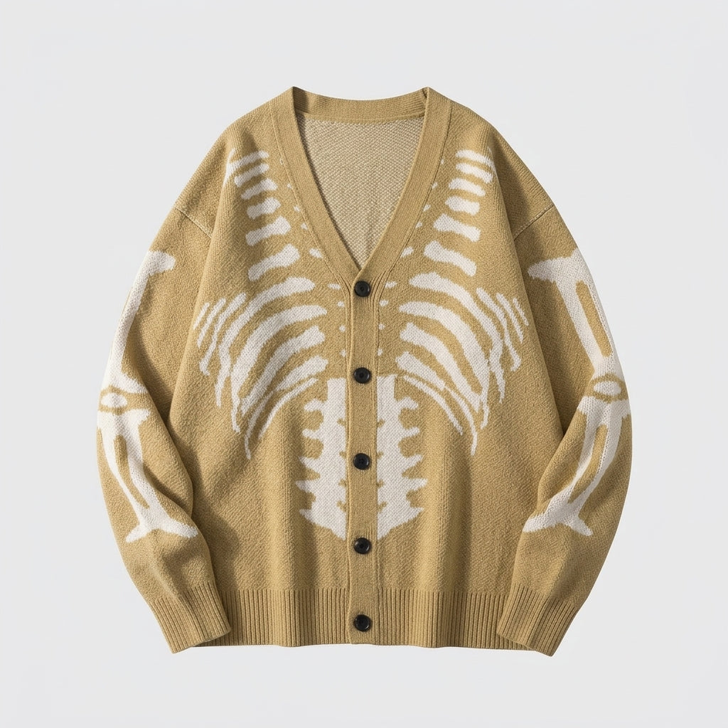 Vintage Skeleton Ribcage Knit Cardigan View 3