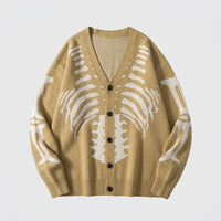 Vintage Skeleton Ribcage Knit Cardigan View 3