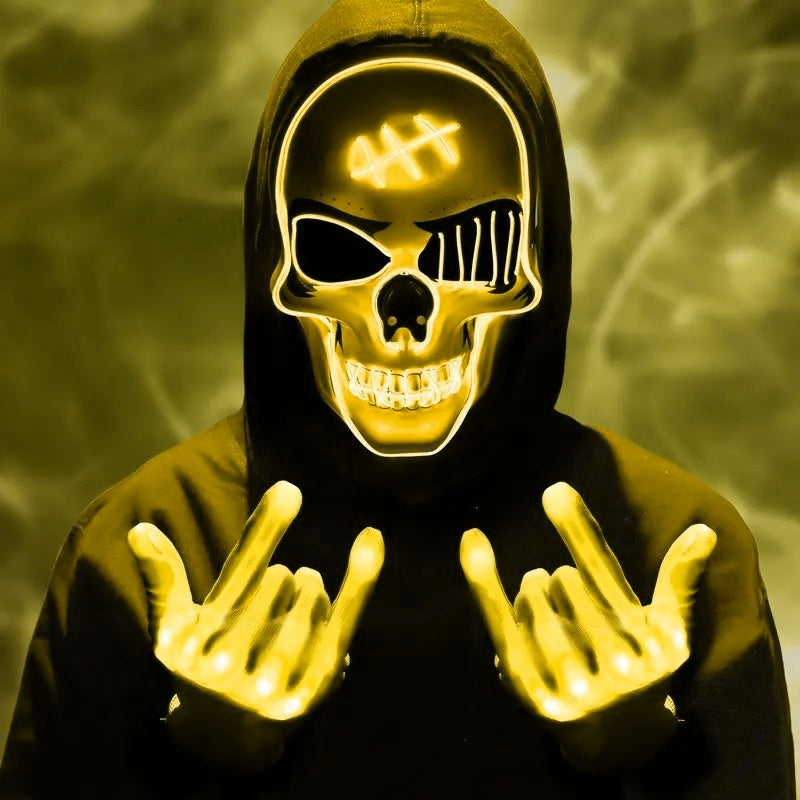 Phantom LED Skull Mask & Skeleton Gloves Set View 11