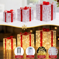 3-Piece Lighted Christmas Gift Box Trio View 12
