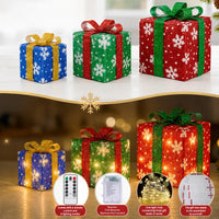 3-Piece Lighted Christmas Gift Box Trio View 2