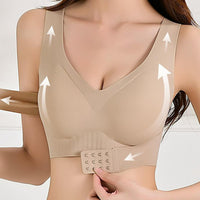 Posture Support Bras for Older Women Front Closure Crossback Wireless Bra Seamless Full Coverage Push up Bralettes View 3