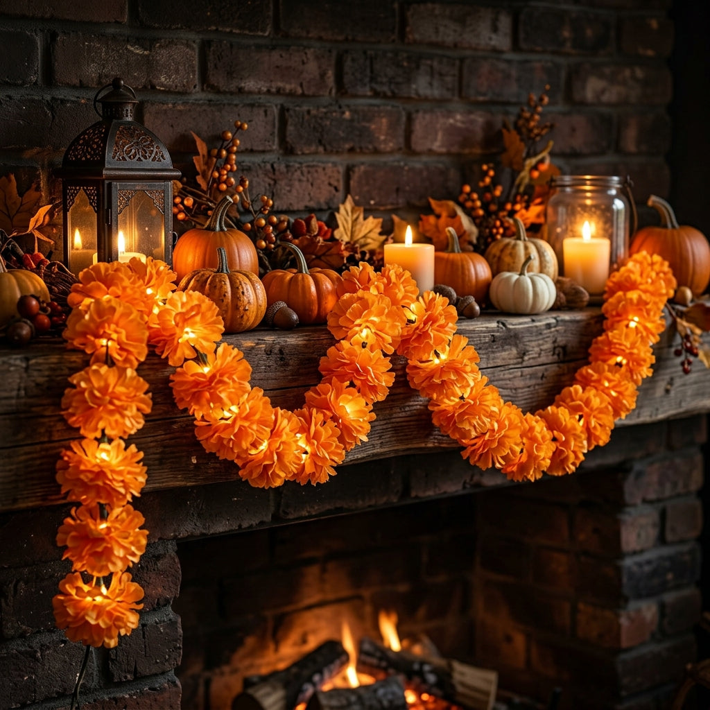 Baby Bubble™ Festive Marigold LED Garland String Lights (3-Meter / 20-Flower Edition) View 4