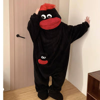 Baby Bubble Big-Mouth Monster Plush Fleece Onesie Pajamas Black View 6