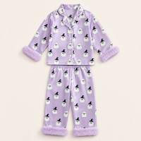 Baby Bubble™ Ultra-Soft Satin Toddler Halloween Pajama Set in Witchy Ghost Lavender View 8