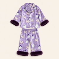 Baby Bubble™ Ultra-Soft Satin Toddler Halloween Pajama Set in Witchy Ghost Purple View 6