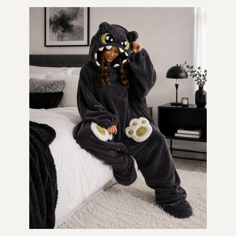 3D Toothless Dragon Wearable Plush Robe & Pajamas View 2