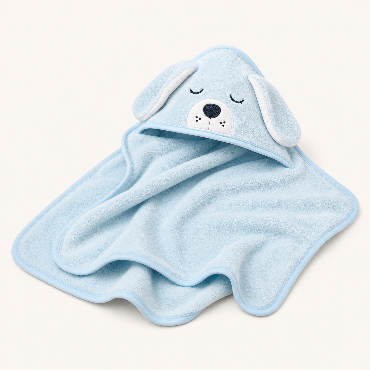 Blue puppy hooded baby bath towel View 7