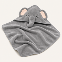 Grey elephant hooded baby bath towel View 6