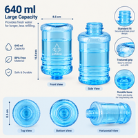 Blue 640ml standalone bottle - capacity and dimensions View 31