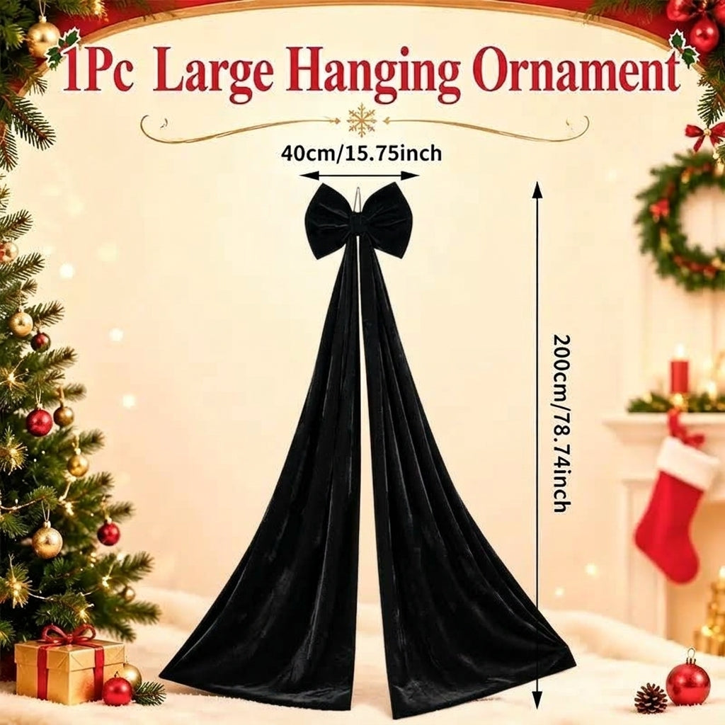 Giant Velvet Christmas Bow View 9