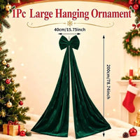 Giant Velvet Christmas Bow View 7